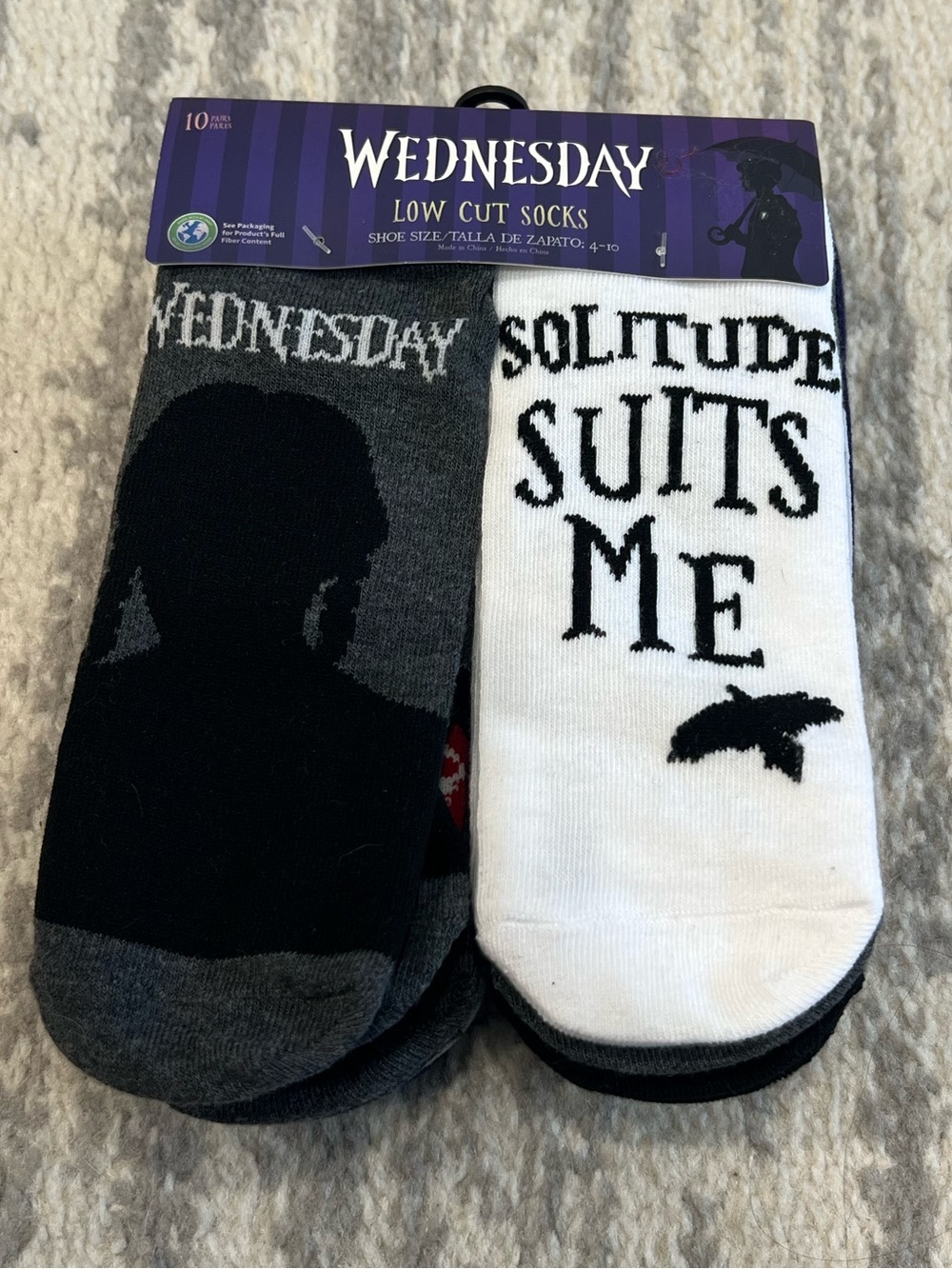Wednesday Adam’s Low Cut Socks -10 Pack